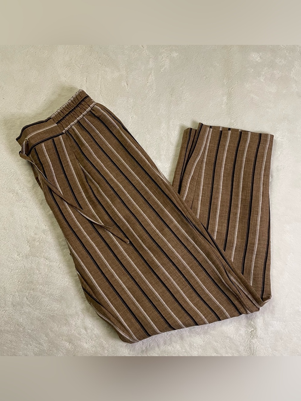 NYCC Brown Pinstripe Loose Trousers size M